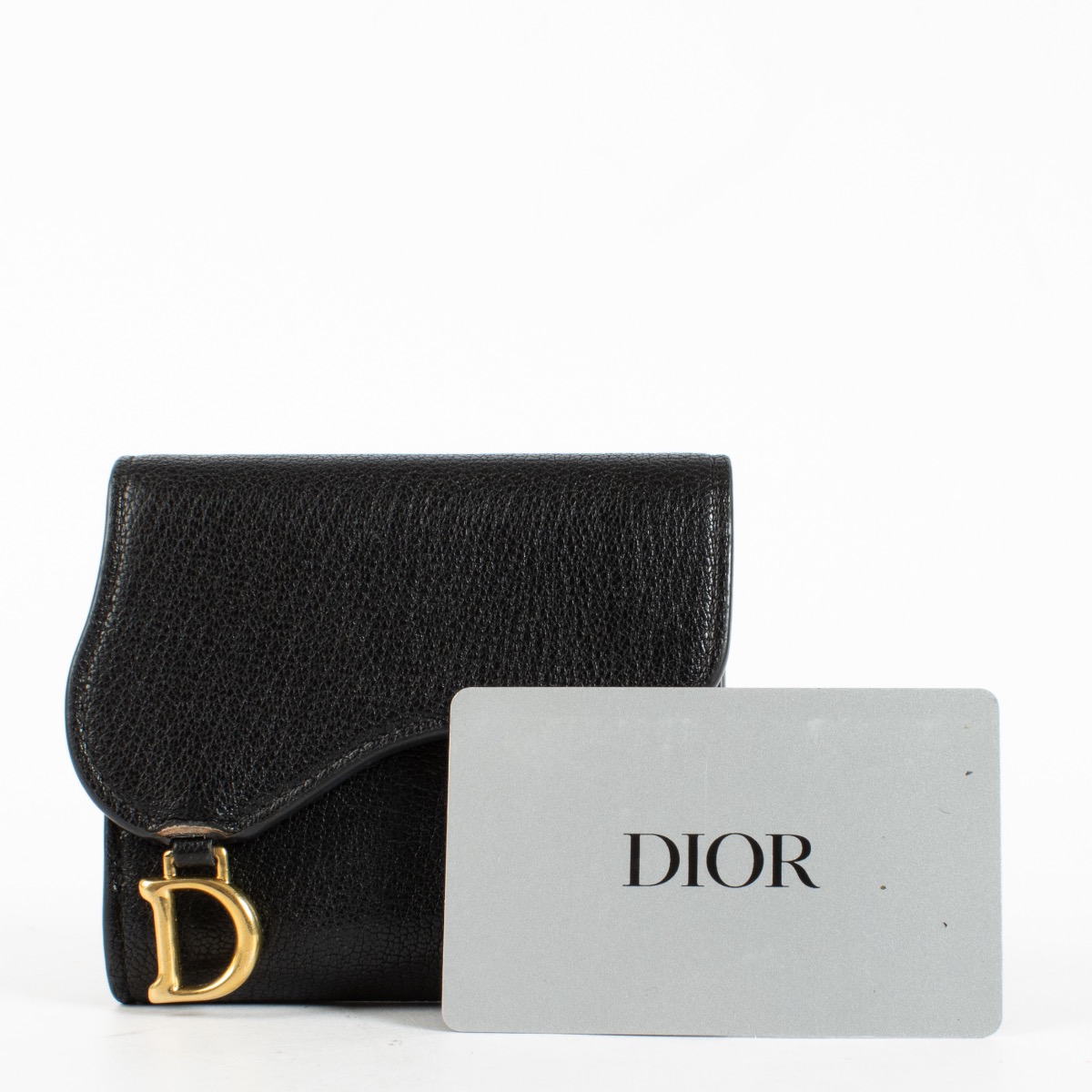 Christian Dior Black Saddle Lotus Wallet ○ Labellov ○ Buy and