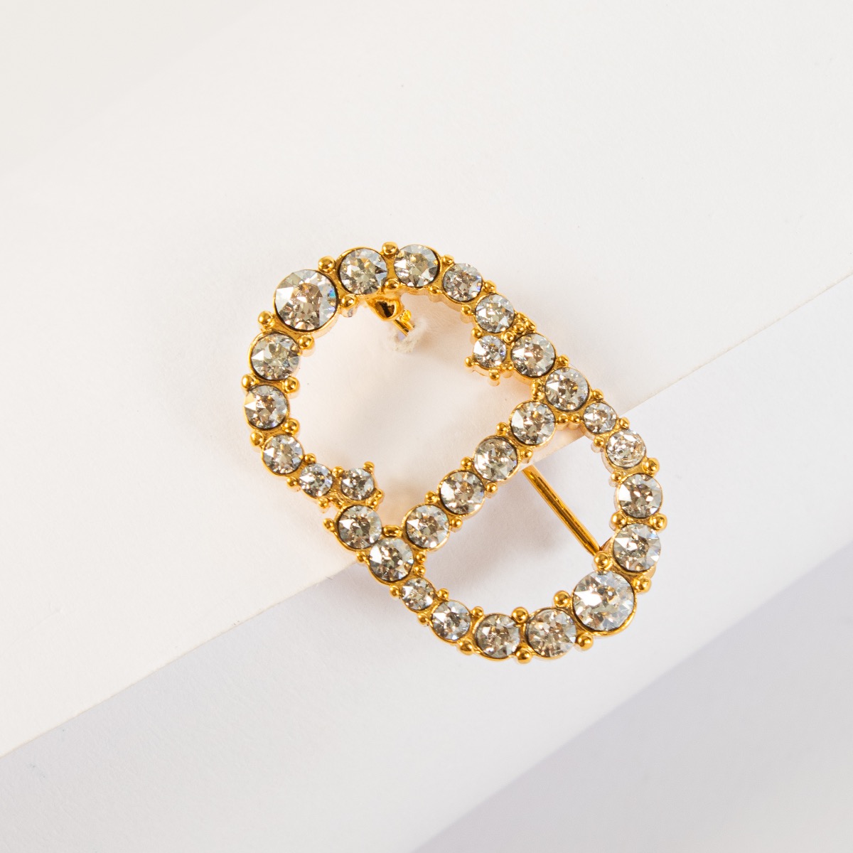 Christian Dior Gold Crystal Clair D Lune Brooch ○ Labellov ○ Buy