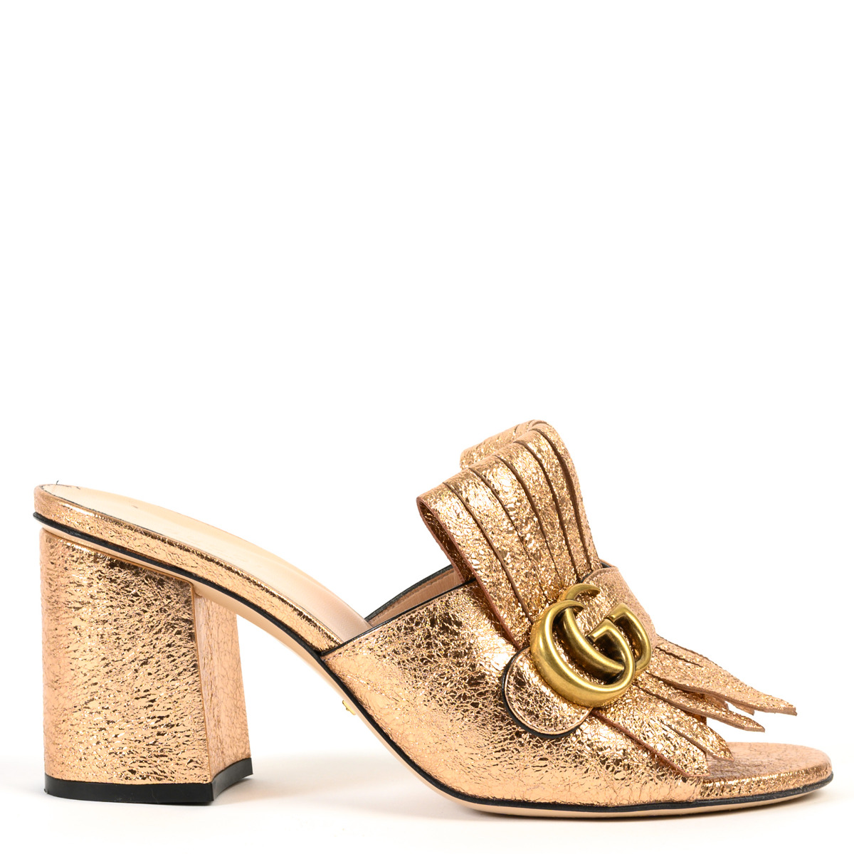 Gucci marmont sales mules gold