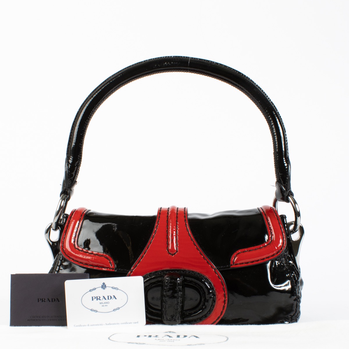 Prada Multicolor Patent Leather Shoulder Bag ○ Labellov