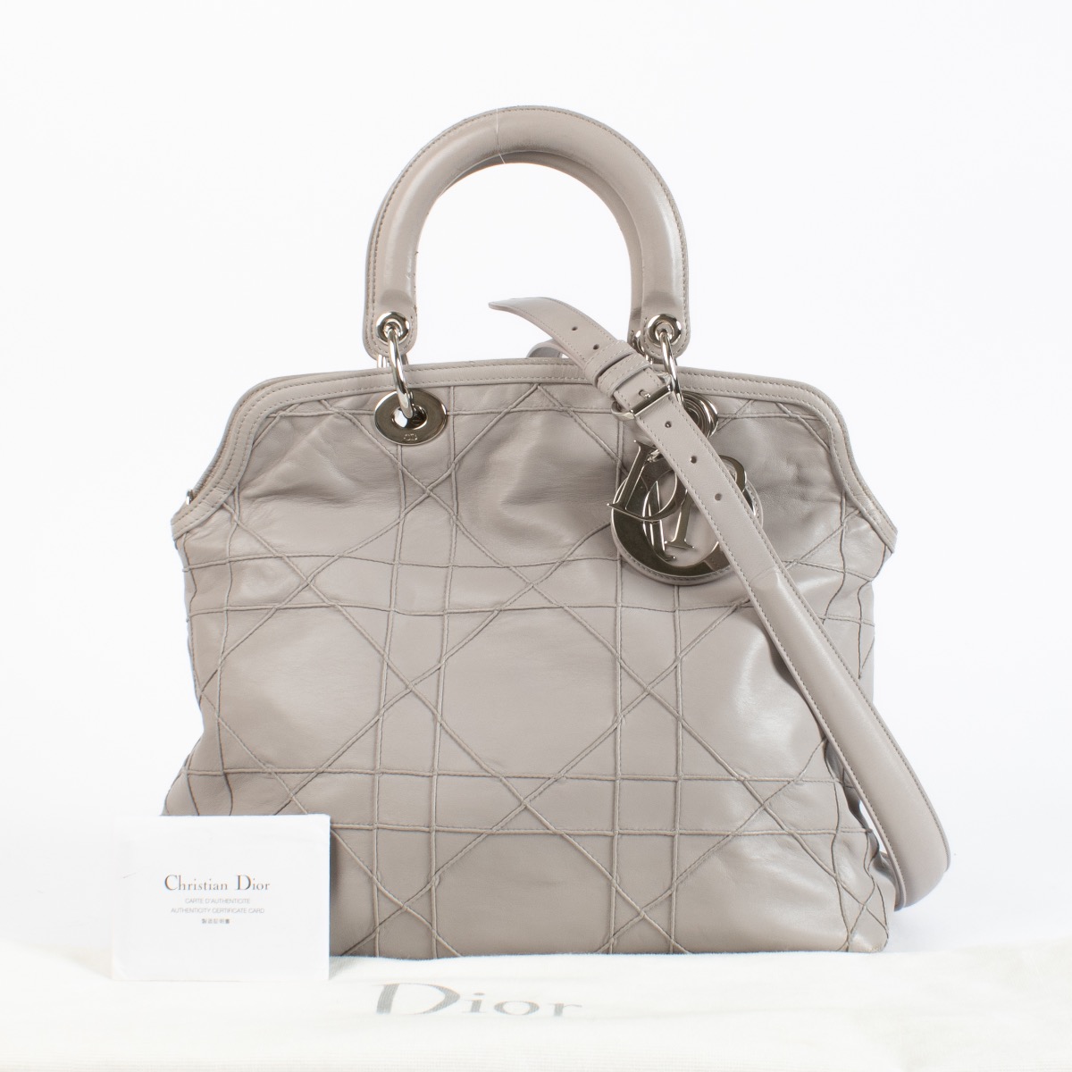 Christian Dior Grey Cannage Granville Bag ○ Labellov ○ Buy and