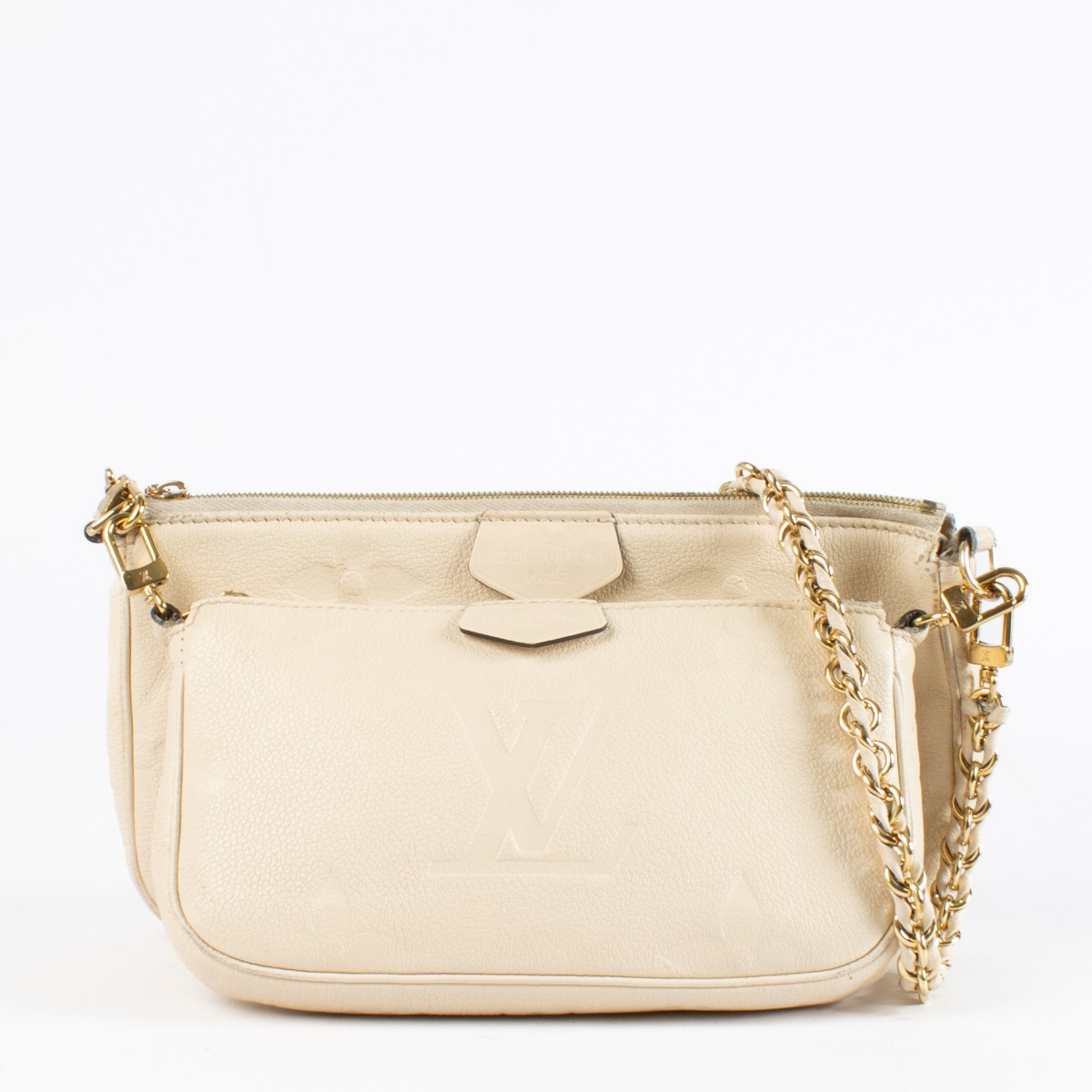 Louis Vuitton Creme Monogram Empreinte Multi Pochette Accessoires