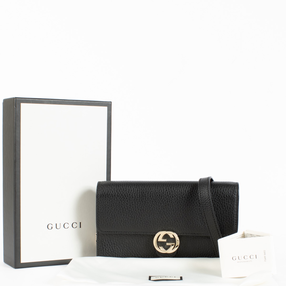 Gucci Black Wallet On Chain Crossbody ○ Labellov ○ Buy and Sell