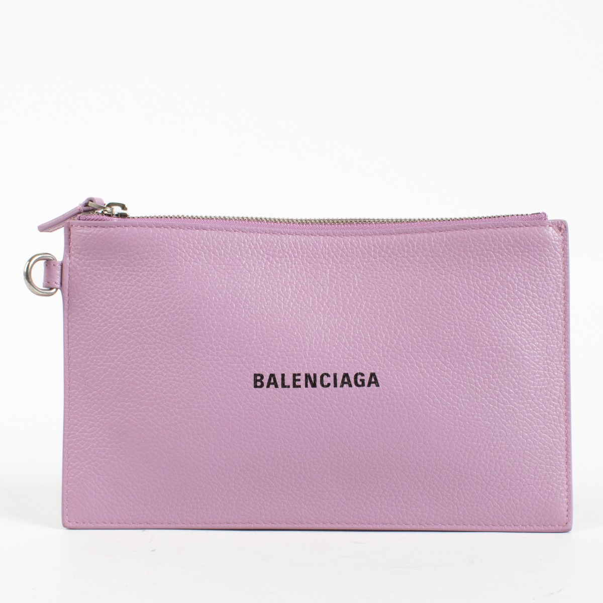 BALENCIAGA 花柄 ケース 紫 Balenciaga Lavender Leather Cash Zipped Pouch with Card Holder