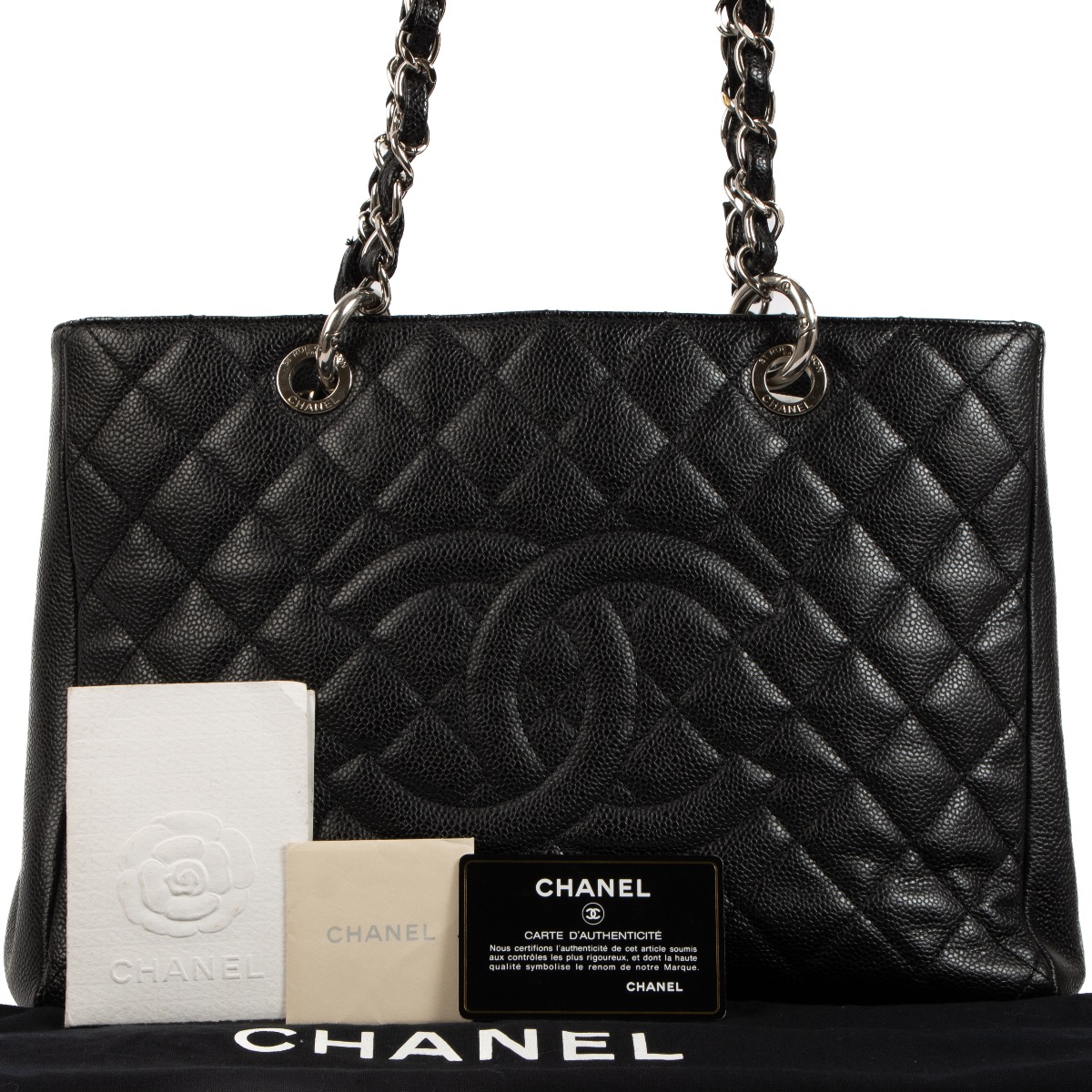 Chanel Black Caviar Tote Bag - 77 For Sale on 1stDibs