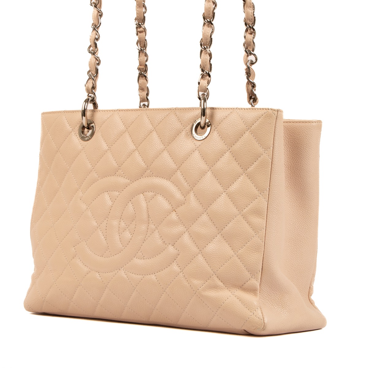 CHANEL Grand Shopping Tote GST Chain Hand Tote Bag Pink Caviar
