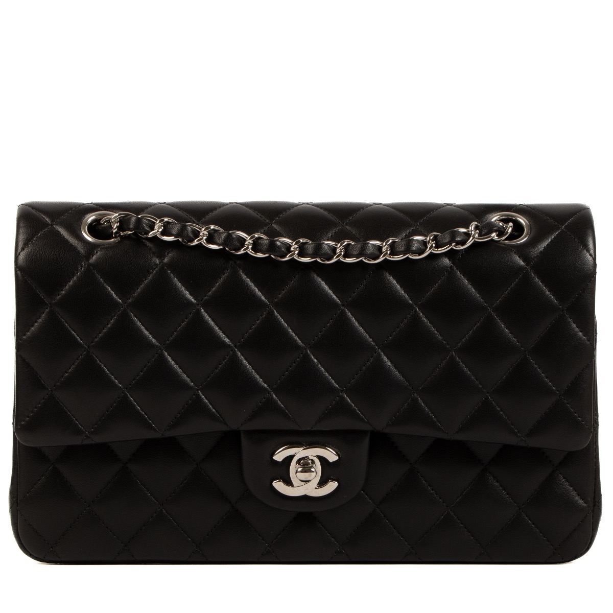 Chanel Black Lambskin Medium Classic Flap Bag Labellov Buy