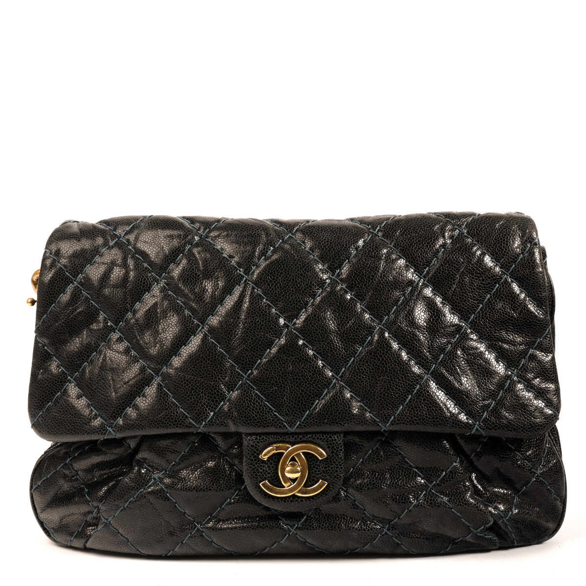 【CHANEL】Chanel flap bag (navy )★シャネル【ランク:A】 Chanel Navy Lambskin Crossing Times Flap Bag - Luxe Du Jour
