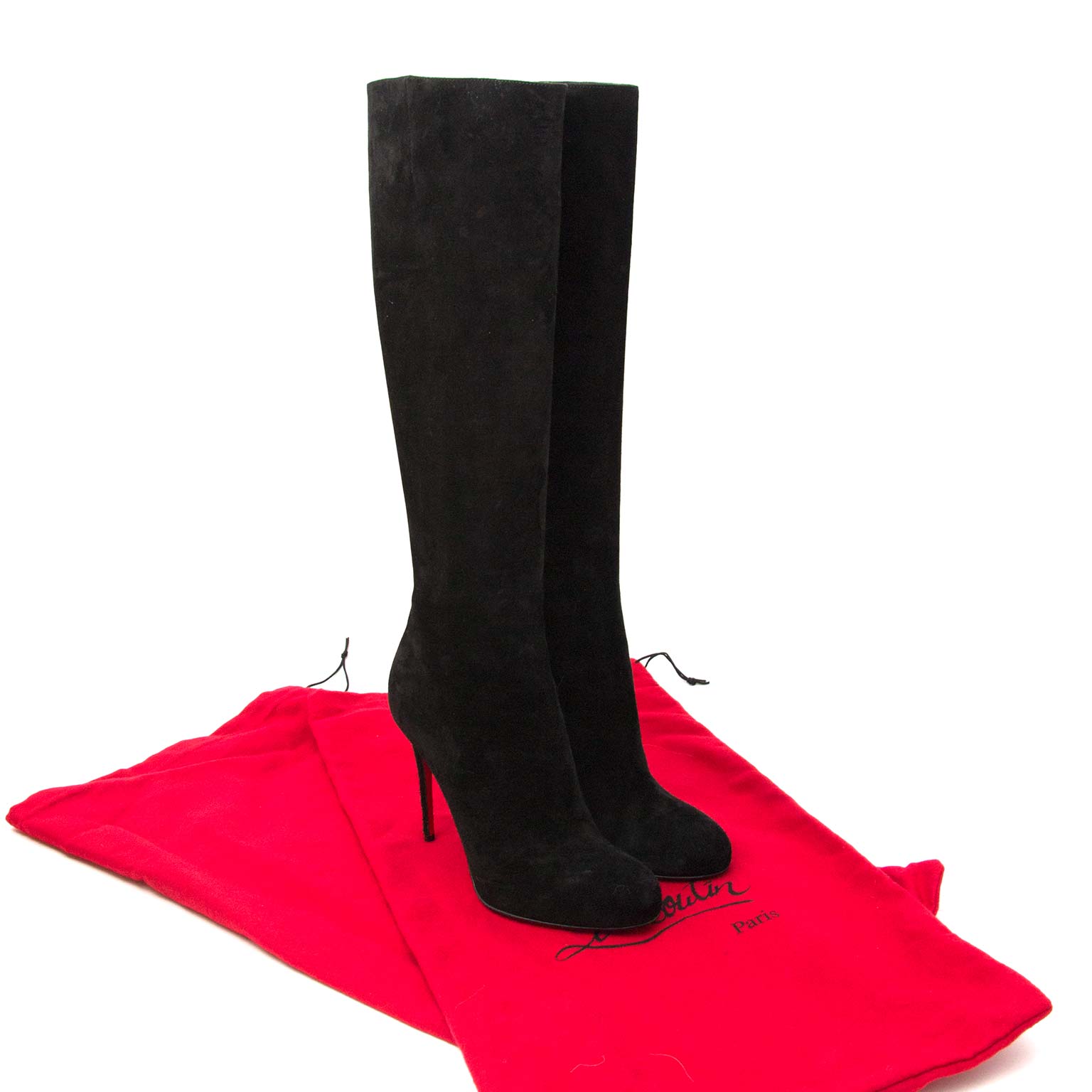 Christian Louboutin 'Fifi' Black Suede Boots - size 37.5