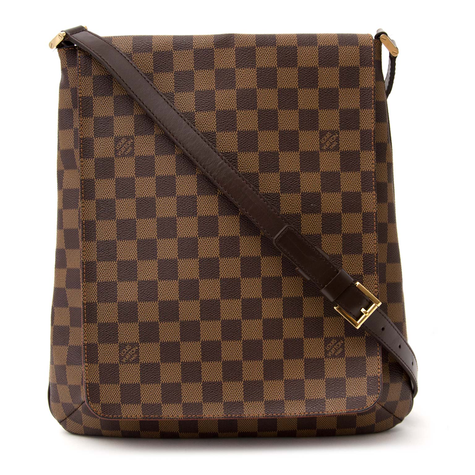 Louis+Vuitton+Musette+Salsa+Damier+Ebene+Crossbody+GM+Brown+Canvas for sale  online