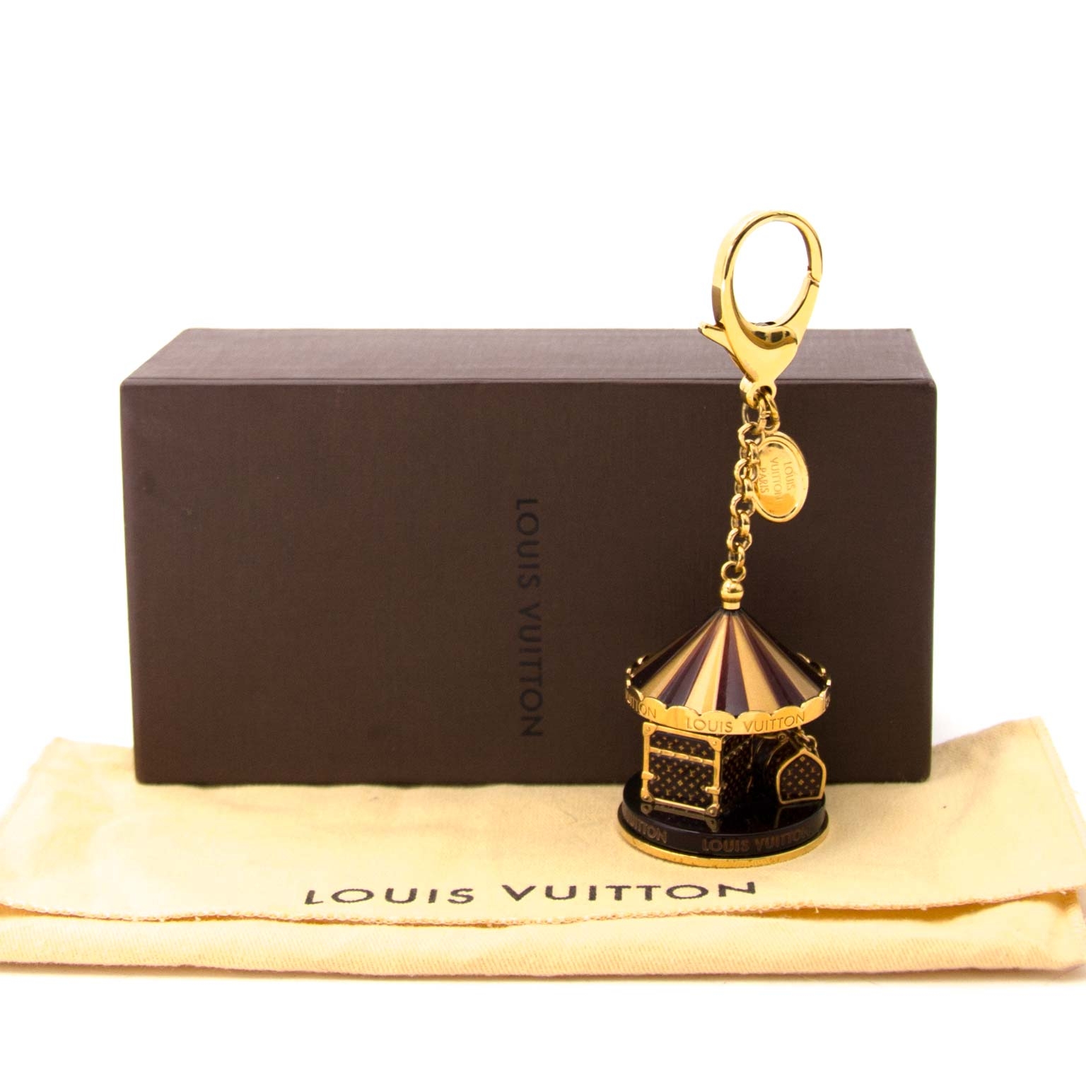 Monogram leather bag charm Louis Vuitton Brown in Leather - 35133078