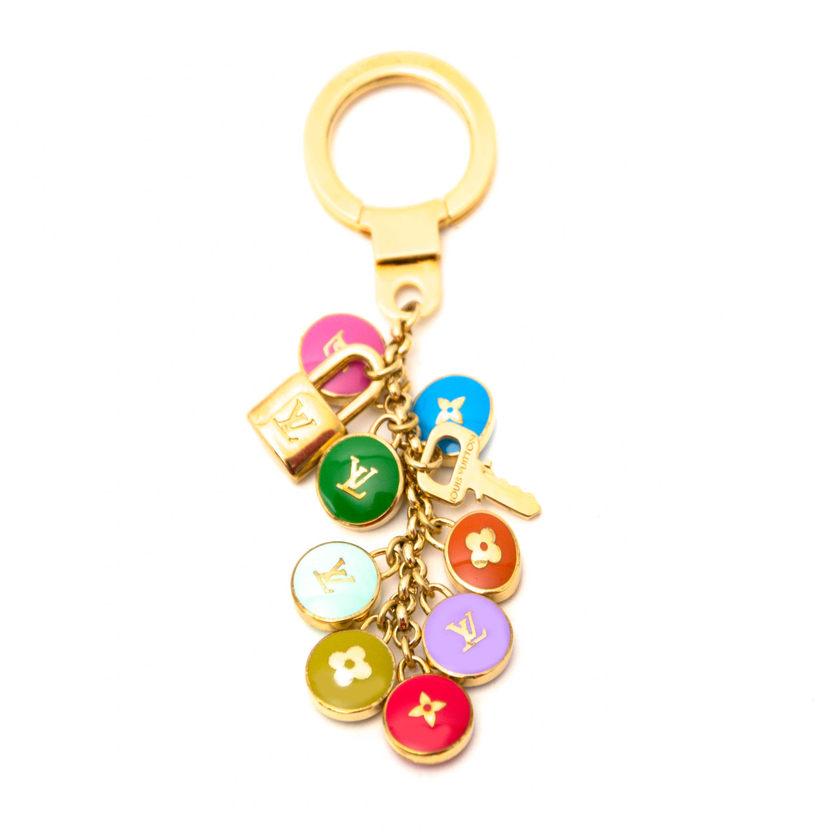 Louis Vuitton Key Ring Bag Charm M65380 Pastilles Chain Gold Tone  Multicolor