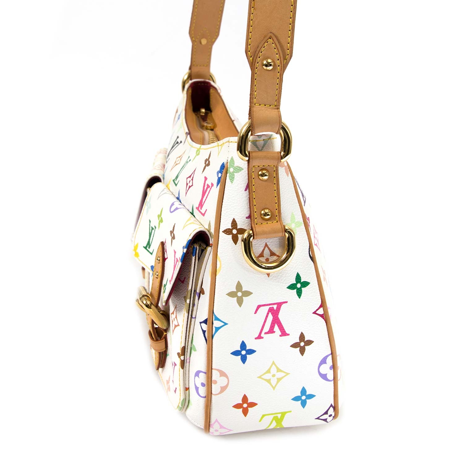 Lodge leather handbag Louis Vuitton White in Leather - 35672225