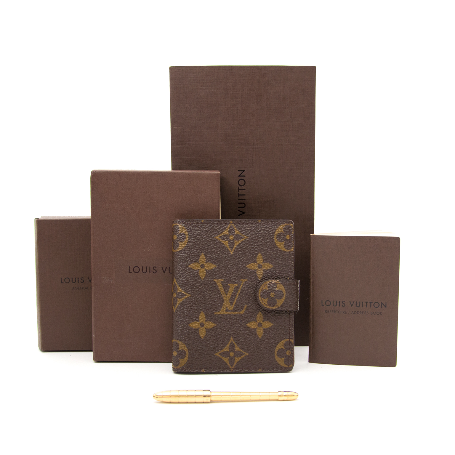 Authentic LOUIS VUITTON Address Book/Repertire Brown #W604047