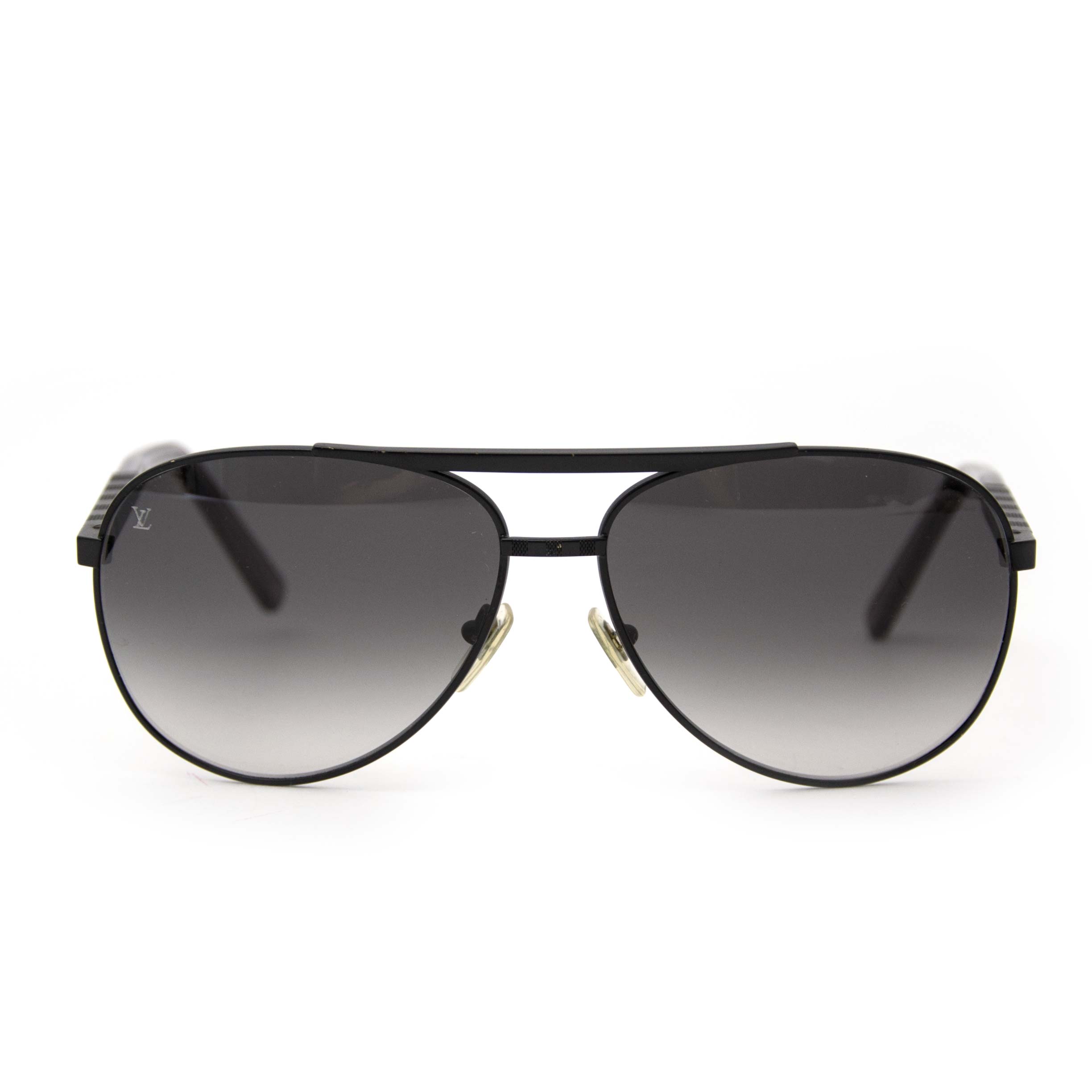 Louis Vuitton Damier Silvertone Metal Attitude Pilote Sunglasses