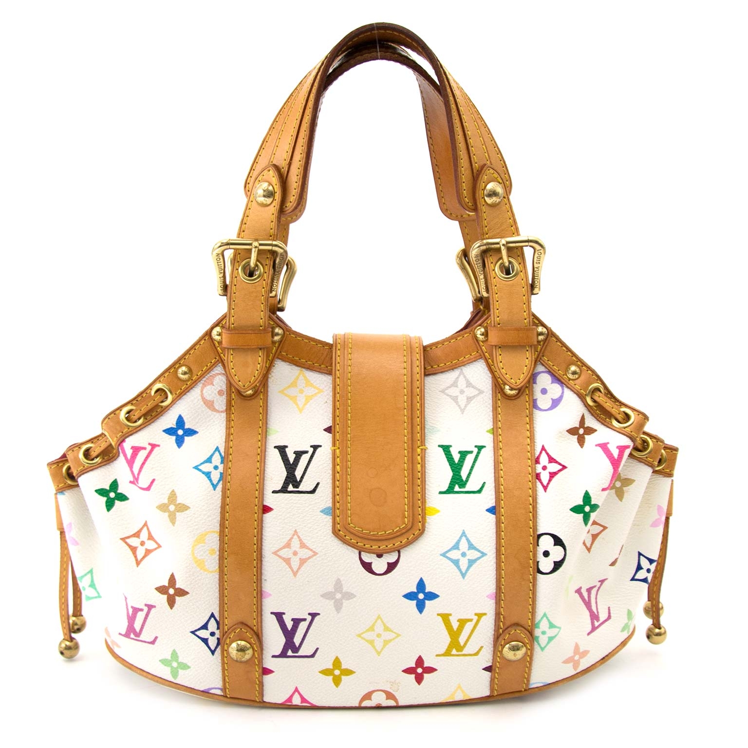 Louis Vuitton White Monogram Multicolor Theda GM Bag