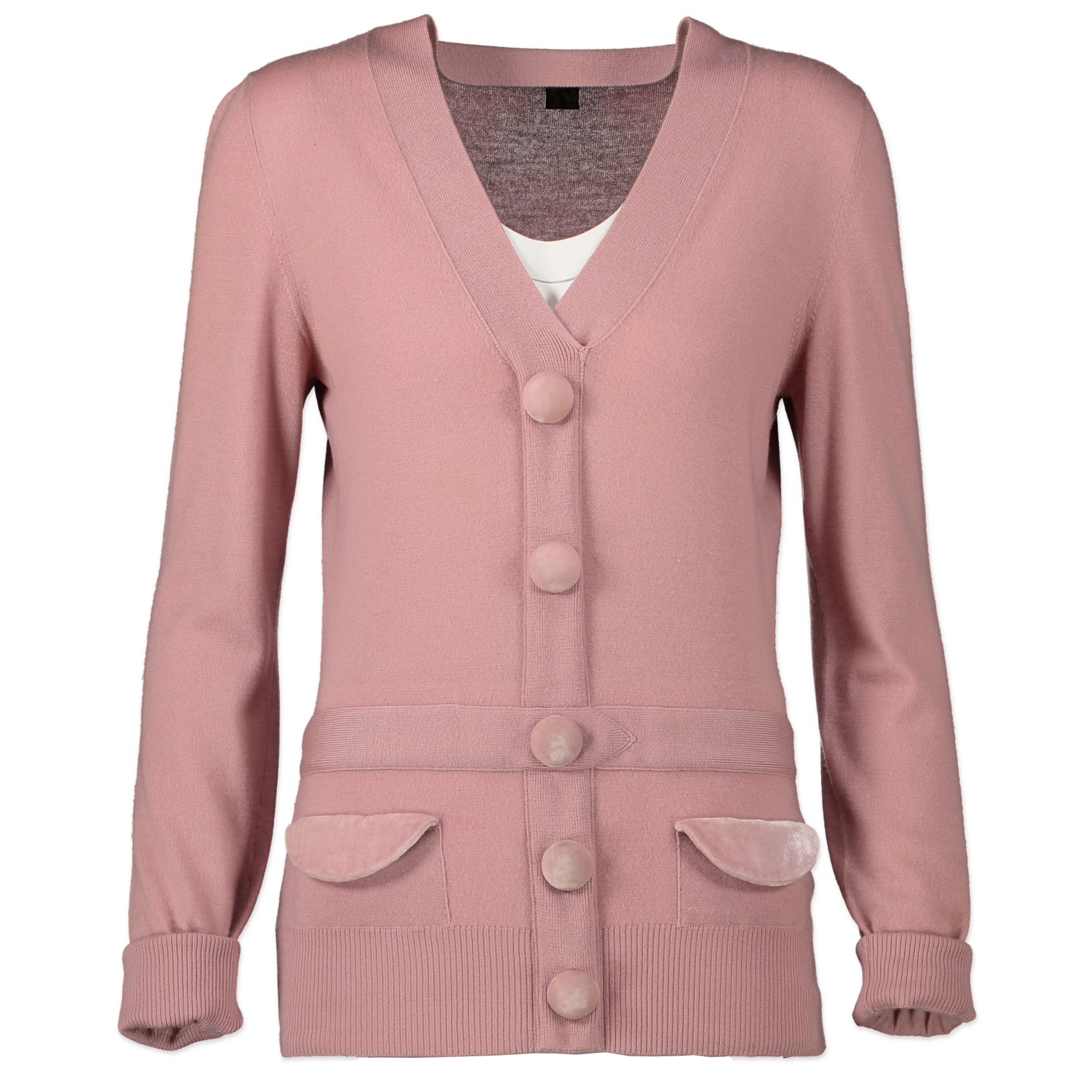 Louis Vuitton Pink Cashmere Knit Cardigan Jumper Size L