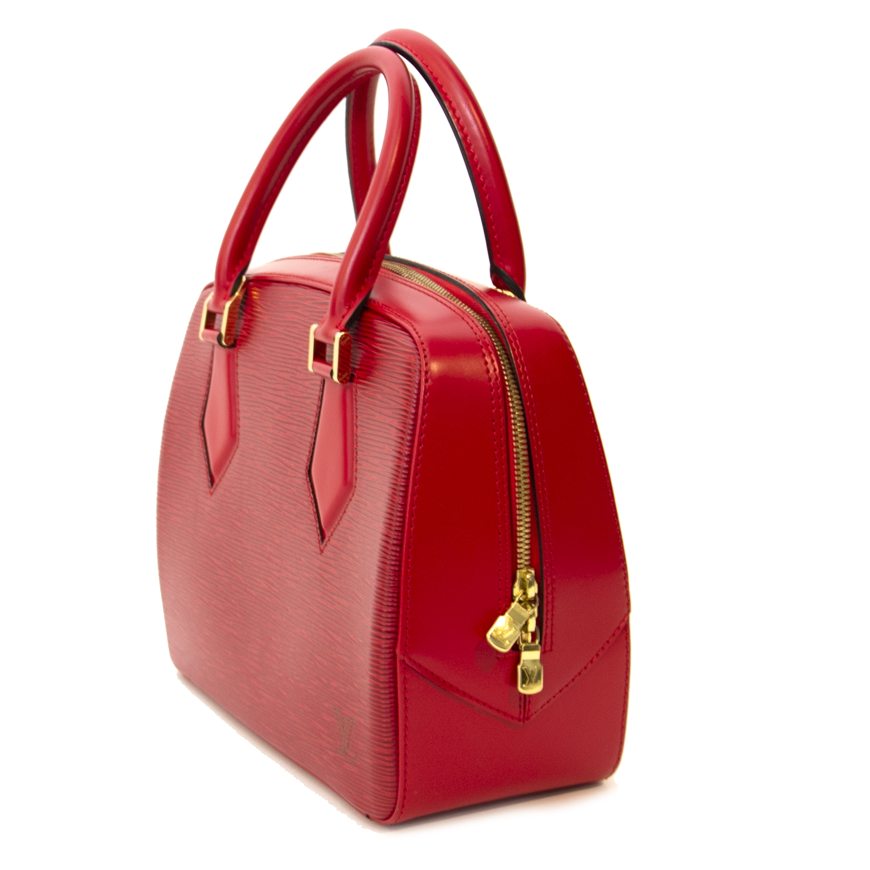 Date Code & Stamp] Louis Vuitton Sablons Handbag Red Epi Leather