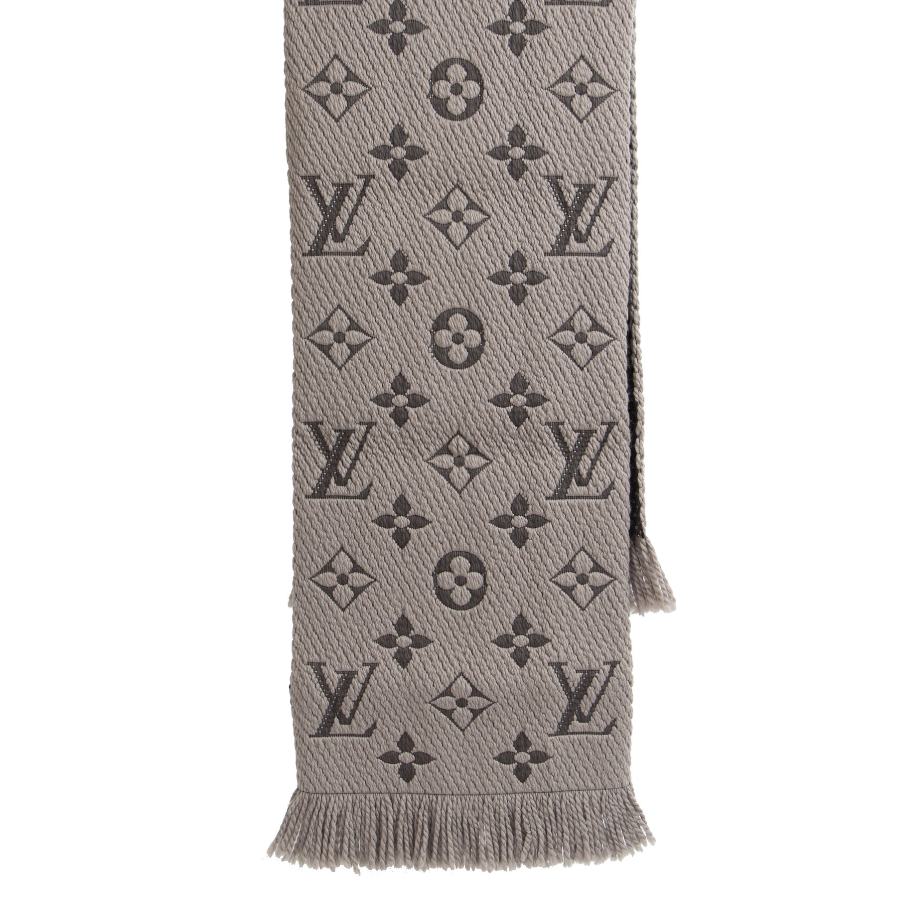 Louis vuitton logomania scarf pearl grey cheap