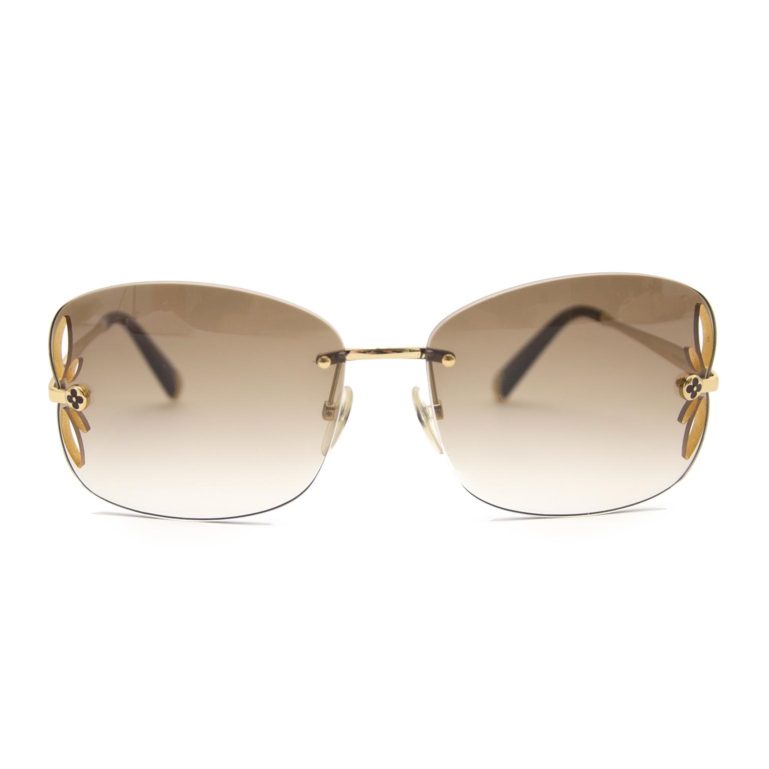 Louis Vuitton Gold Metal Frame Viola Sunglasses Z0464U - Yoogi's Closet