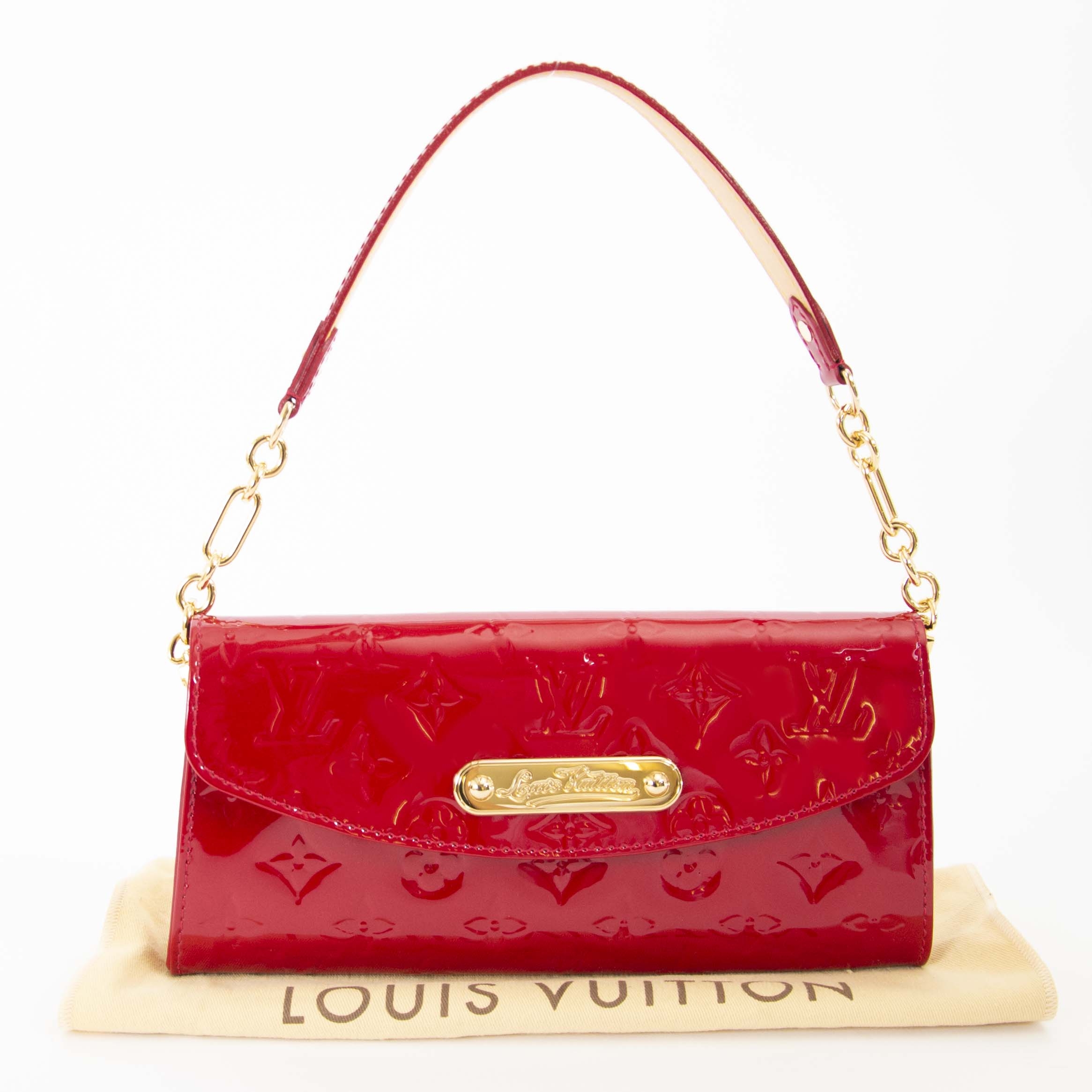 Louis Vuitton Red Monogram Vernis Sunset Boulevard Clutch Bag