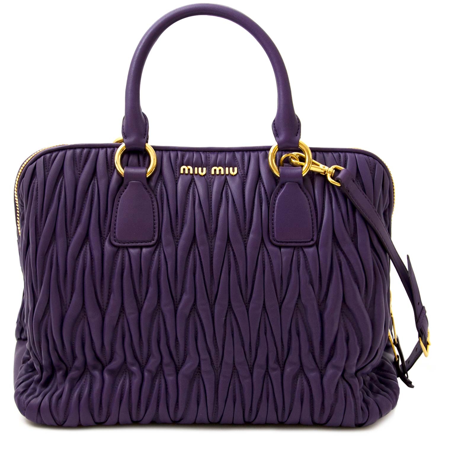 バッグ Miu Miu Archive Matelasse Leather Bag miu-miu-purple-bag-front.jpg