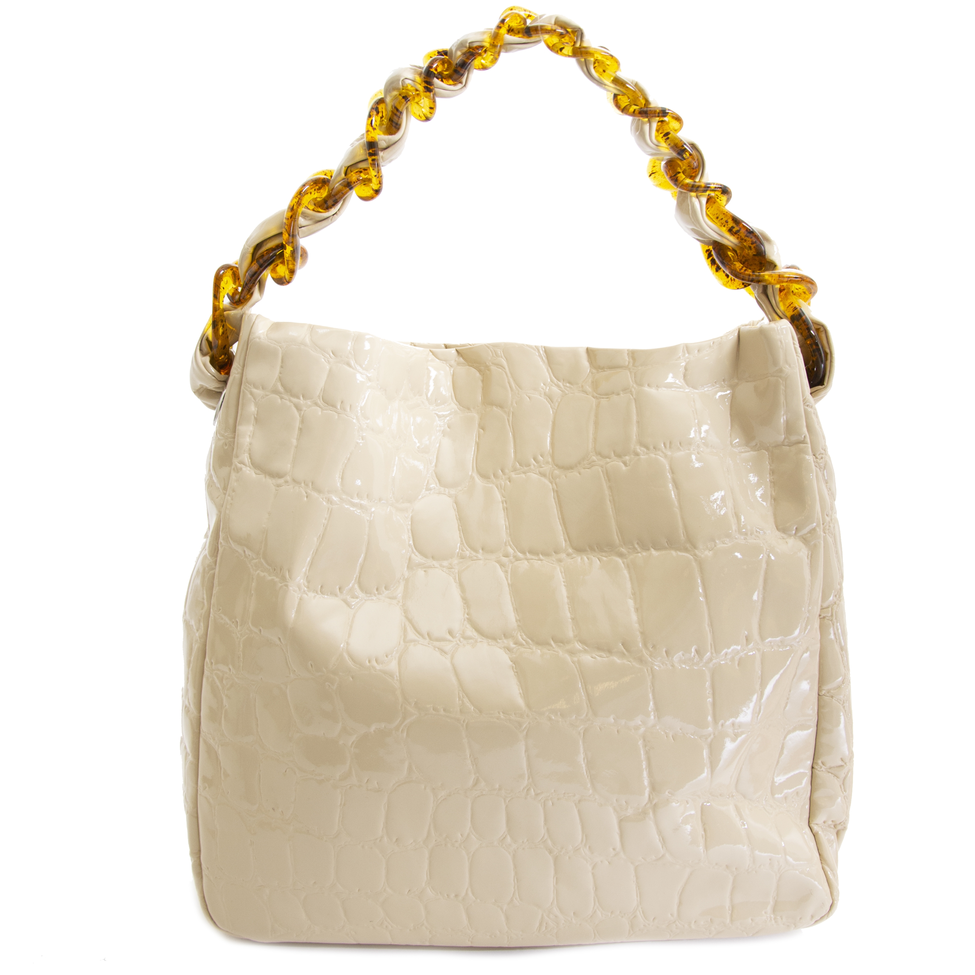 バッグ MIU MIU CROCODILE LEATHER LOGO HAND BAG MIU MIU Crocodile Print Calfskin Top Handle Bag Black 930105