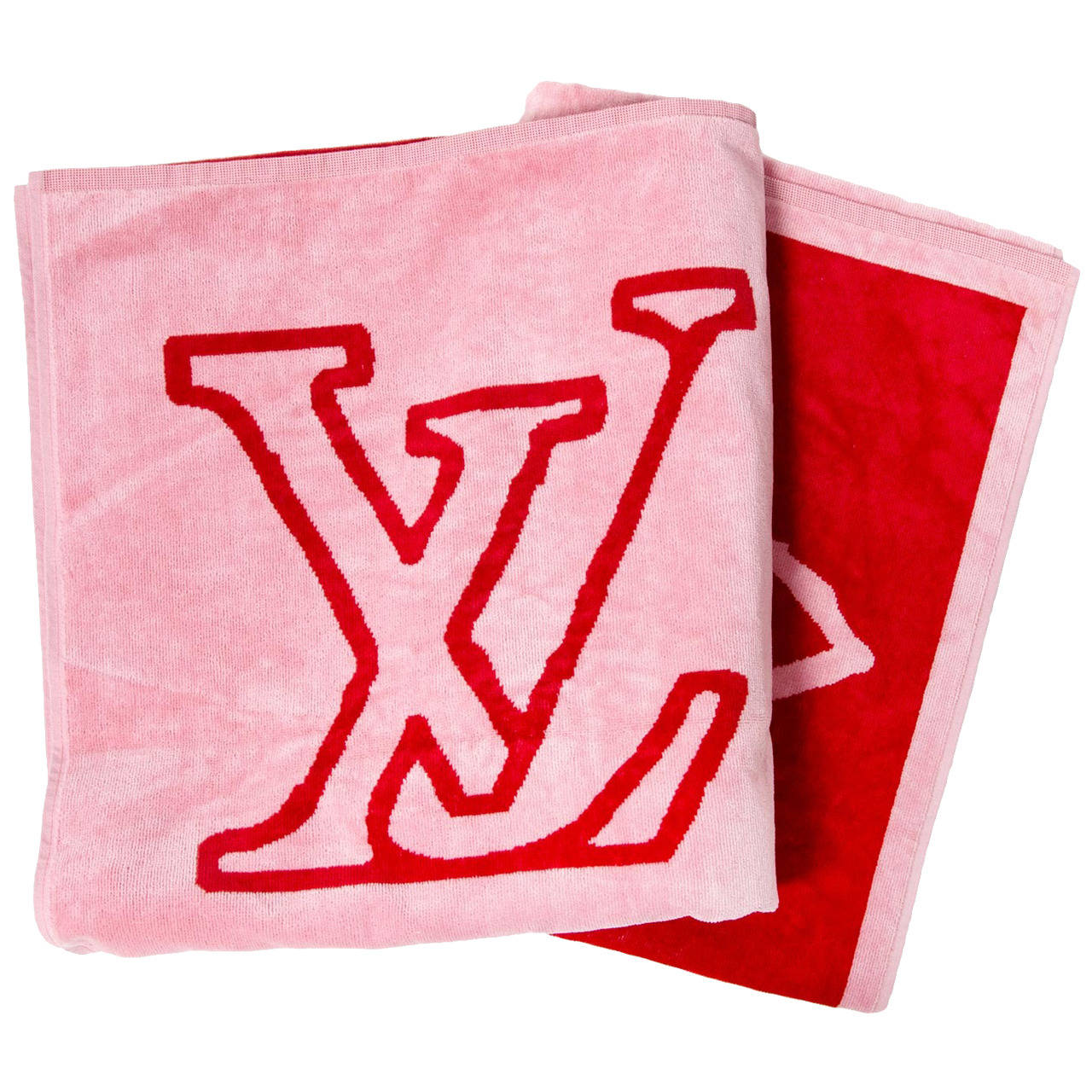 Louis Vuitton Red Pink Monogram Beach Towel Labellov Buy and