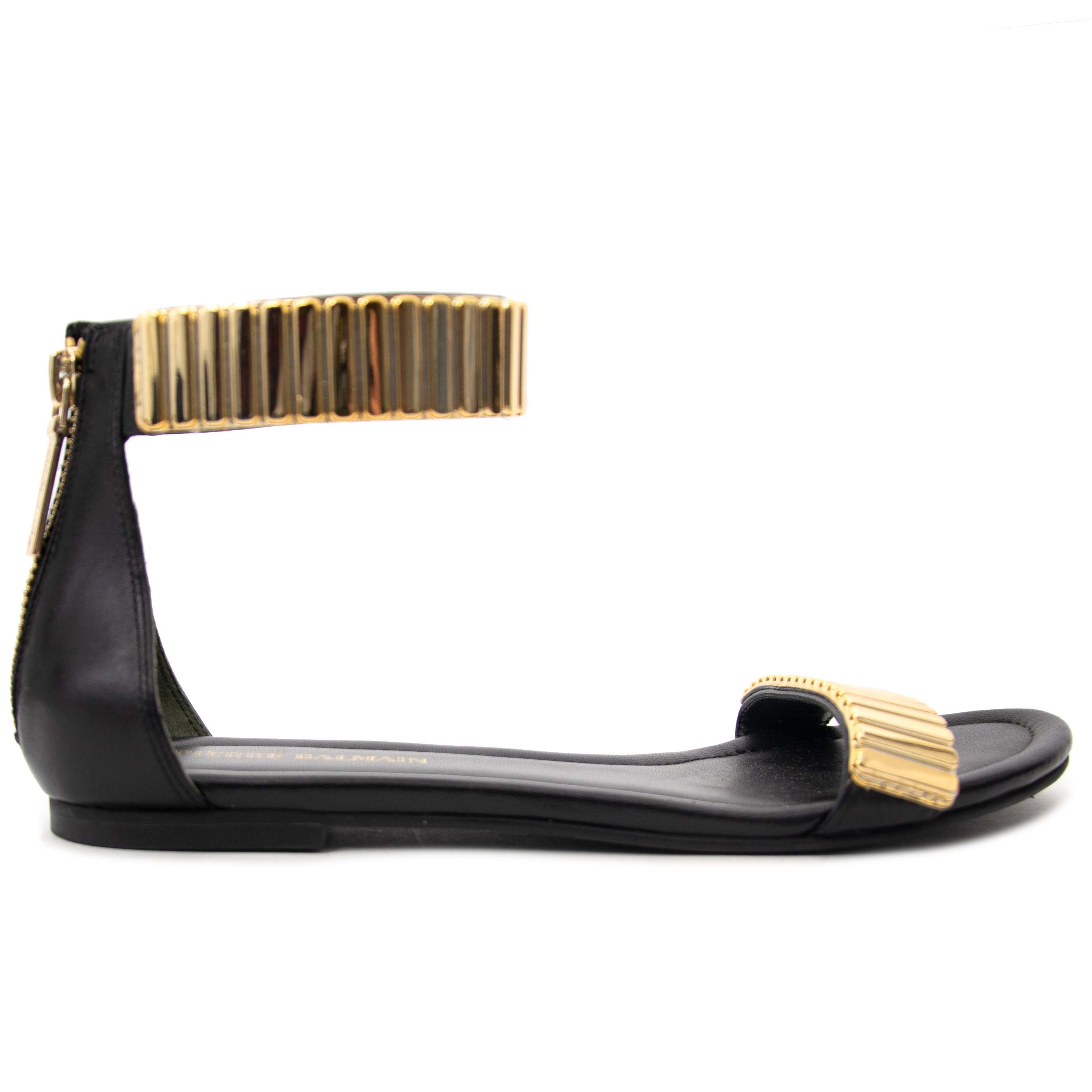 Pierre Balmain Metallic Embellished Leather Sandals - Size