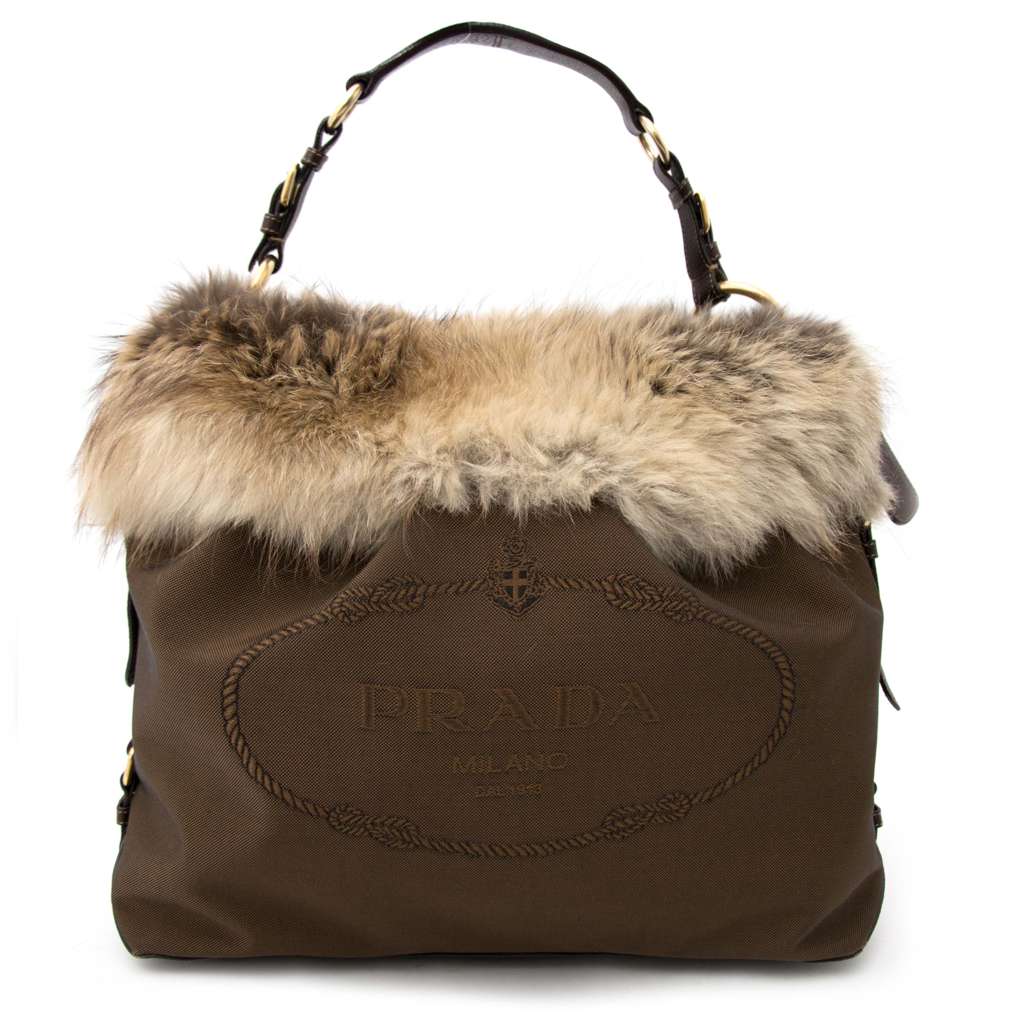 Prada Dark Brown Leather Lattice Handbag – Occhi Azzurri