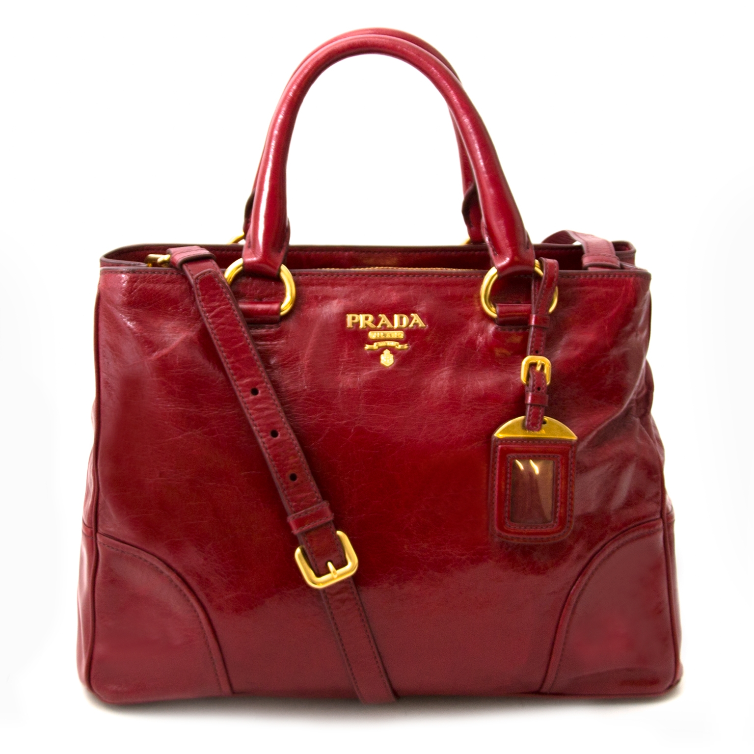 Prada Red Leather Bag ○ Labellov ○ Buy and Sell Authentic Luxury