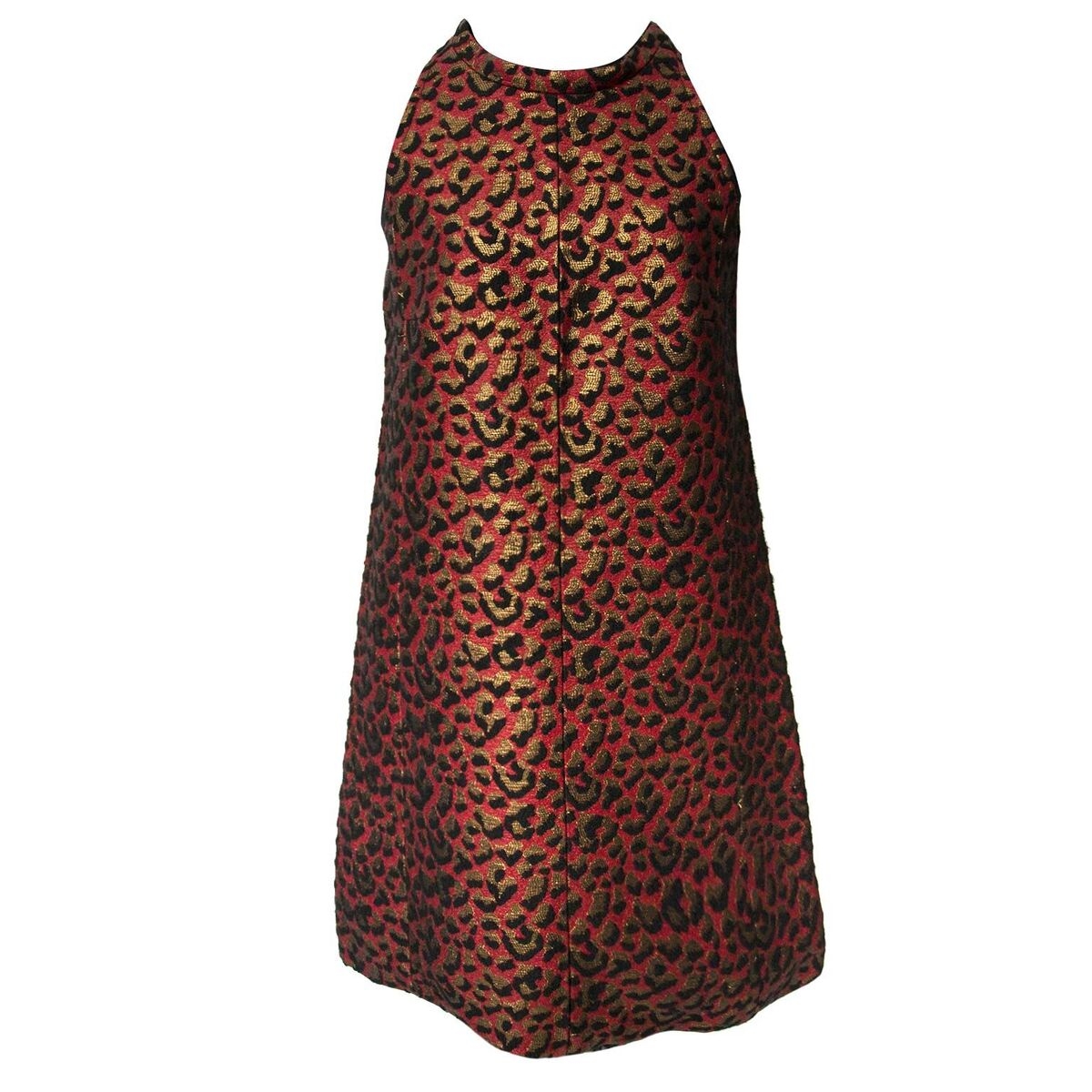 Saint Laurent Red Leopard Dress - Size F38 ○ Labellov