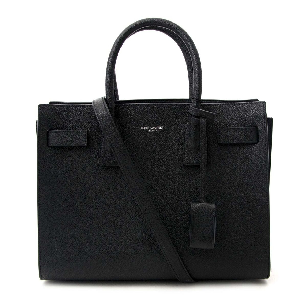 Saint Laurent Paris Black Sac de Jour Nano Grained Leather