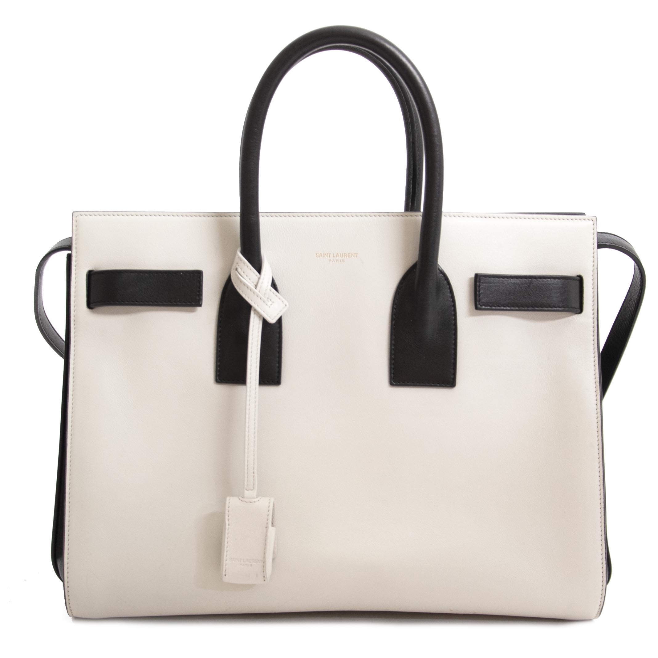 Saint Laurent Black White Sac De Jour Labellov Buy and Sell