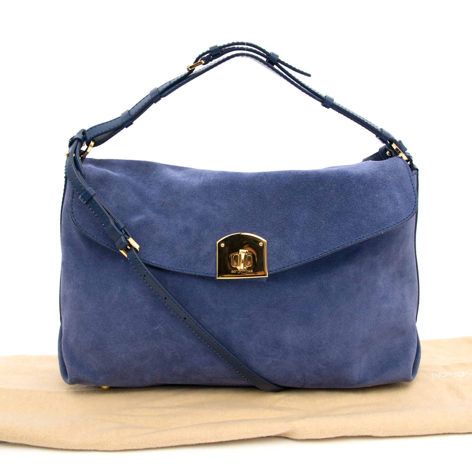Sergio Rossi Blue Shoulder Bag ○ Labellov ○ Buy and Sell