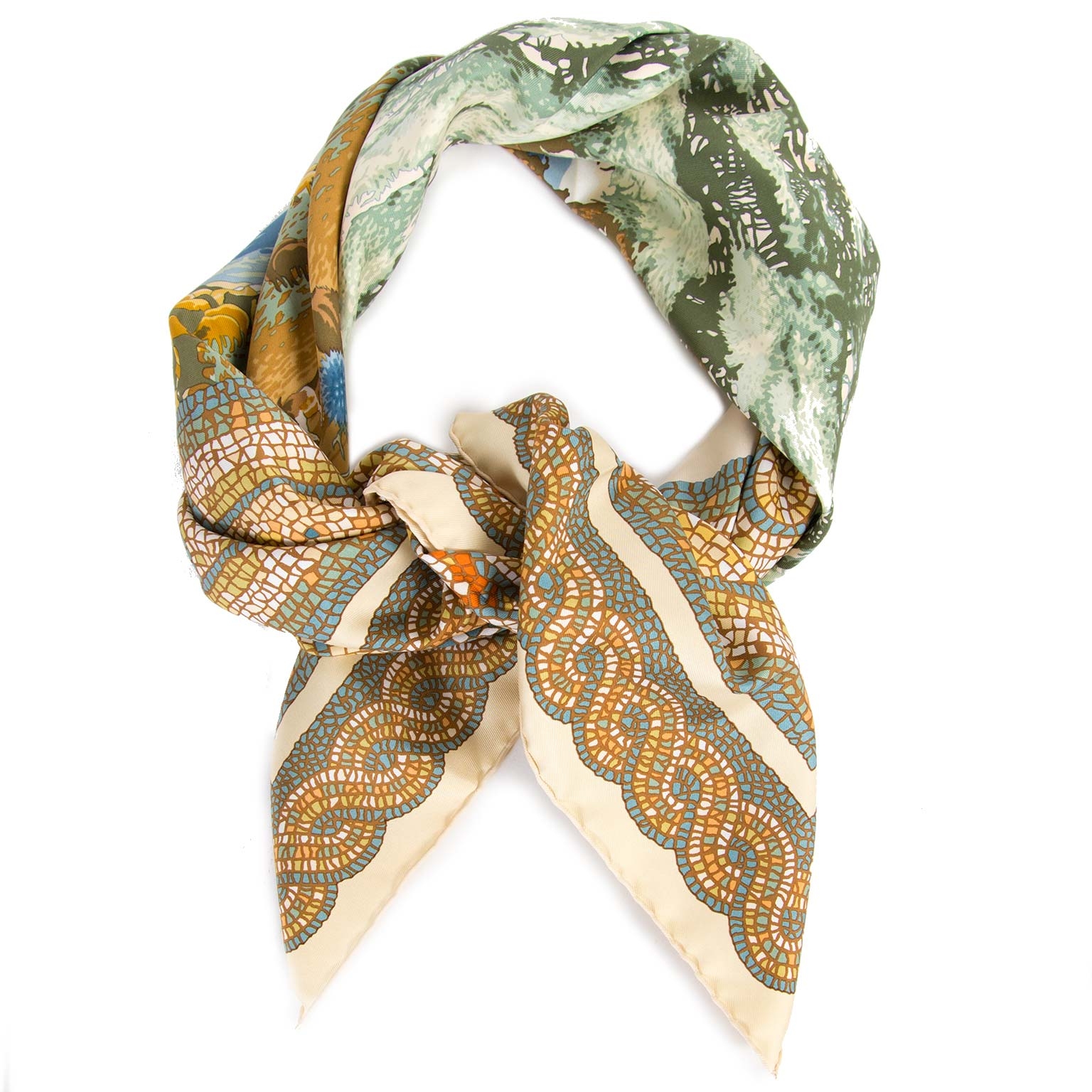 Hermès Sous le Cèdre シルクスカーフ Sous le cèdre yellow - Hermès Scarf Details | Scarf Sage