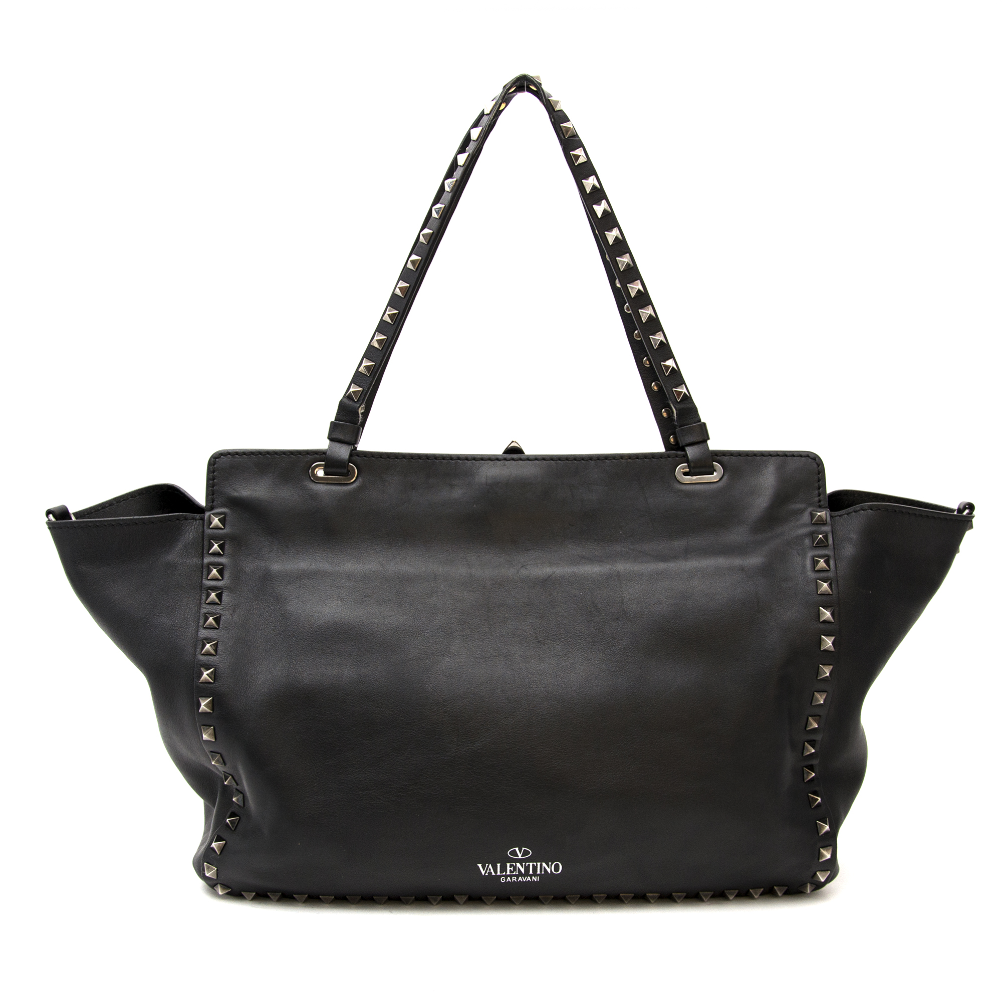 Black studded sales valentino bag