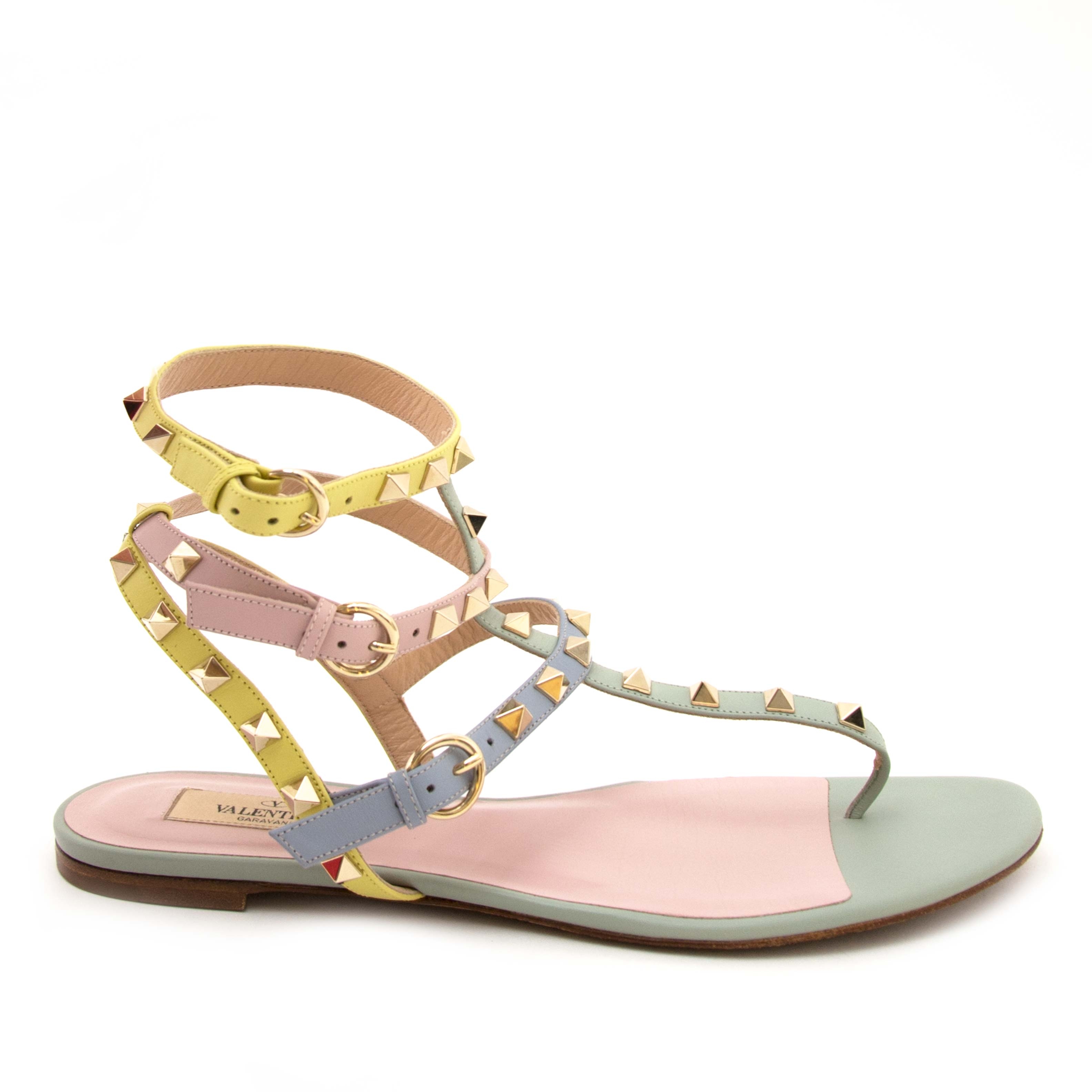 Valentino Rockstud Pastel Sandals Size 40 ○ Labellov ○ Buy and