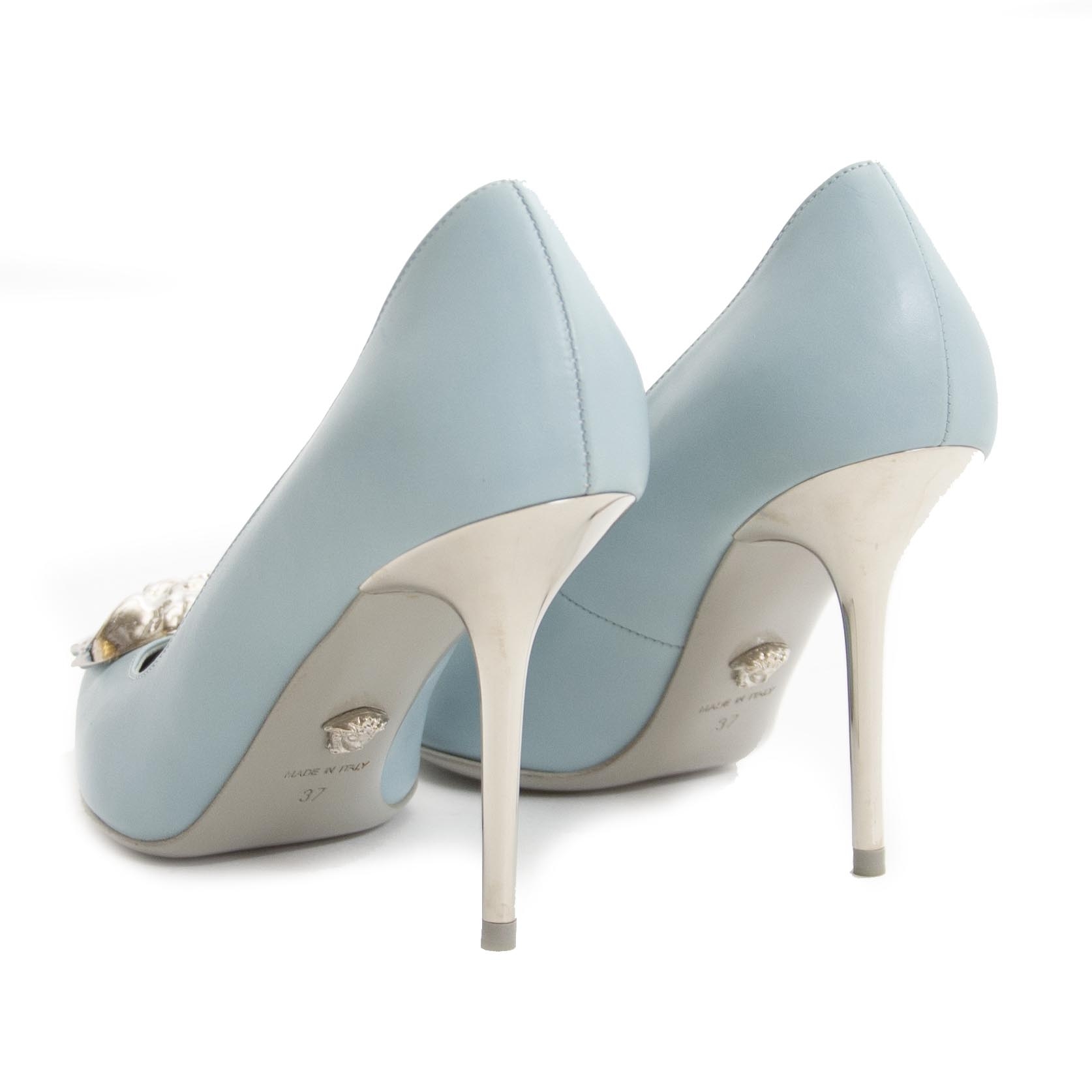 Versace Blue Palazzo Medusa Pumps Size 37 Labellov Buy and