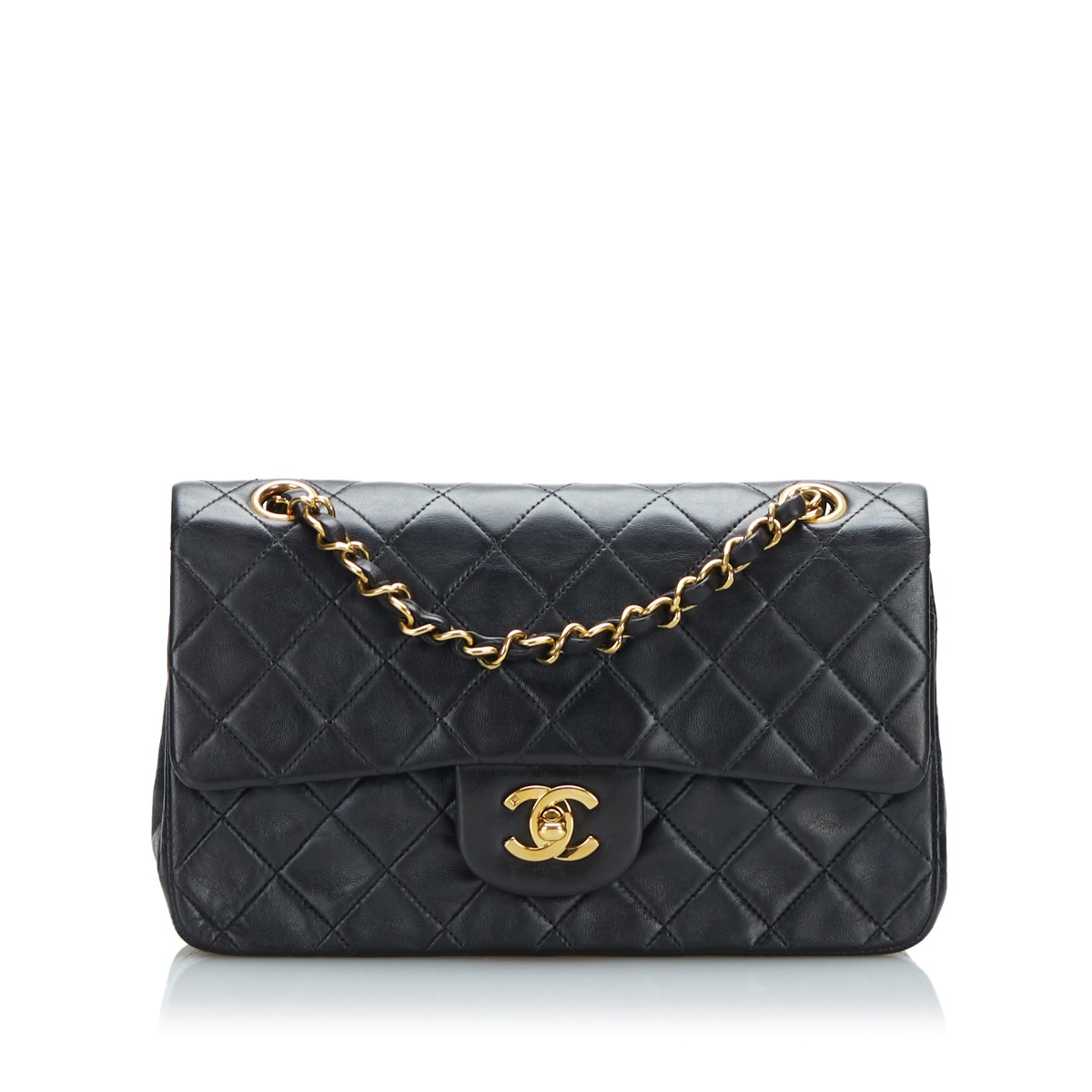 Chanel Classic Double Flap Bag Quilted Lambskin Small Black