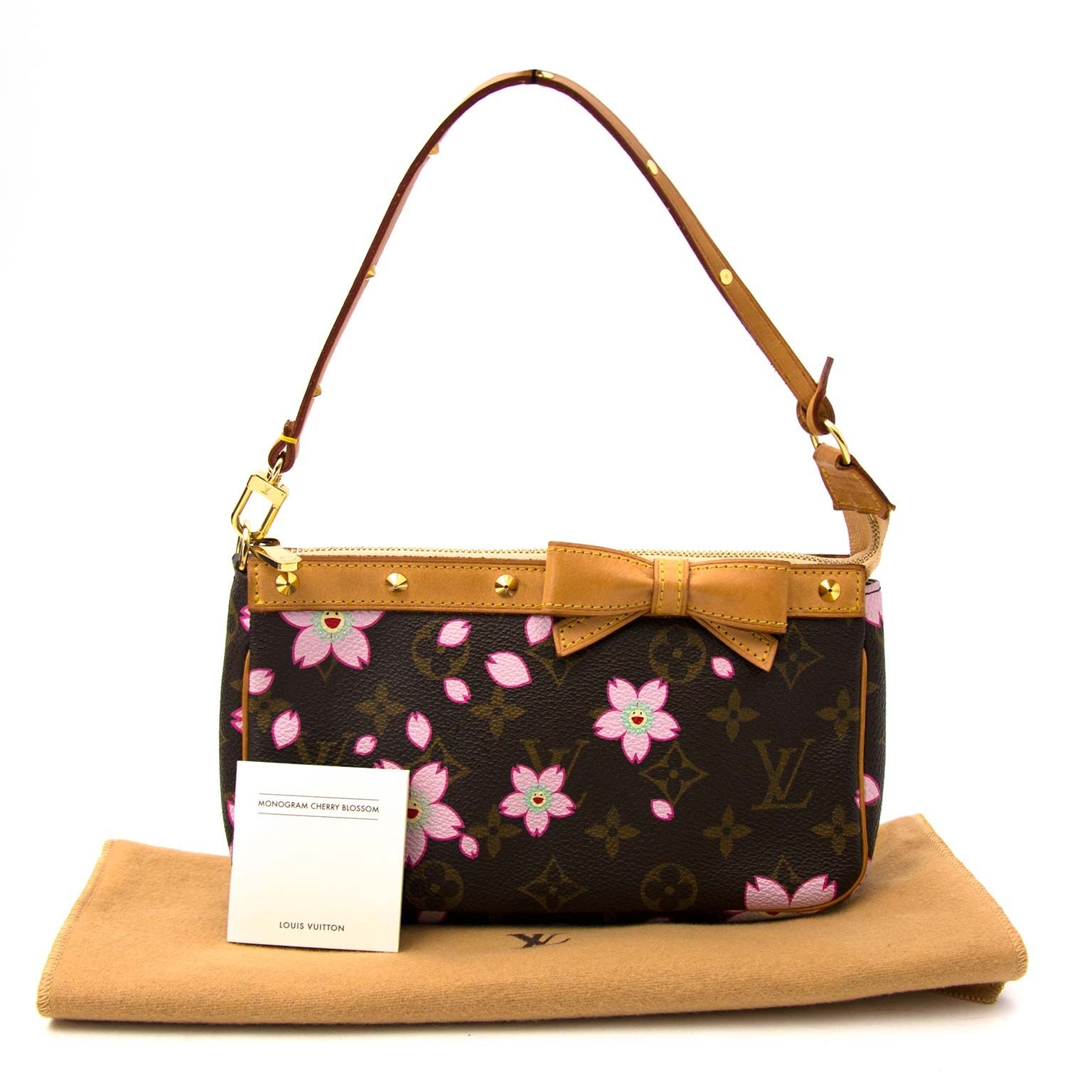 Louis Vuitton × Takashi Murakami Pouch Bag Cherry Blossom Monogram