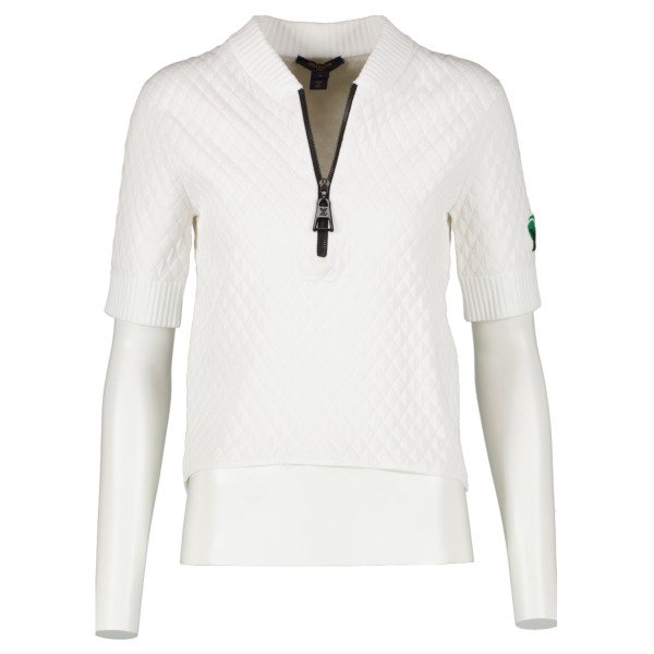 Louis Vuitton White Half Zipper Sweater - Size S ○ Labellov