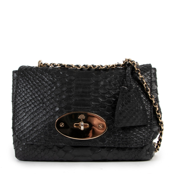 Mulberry Lily Black Silky Snake Printed Bag Labellov Buy and Sell Authentic Luxury