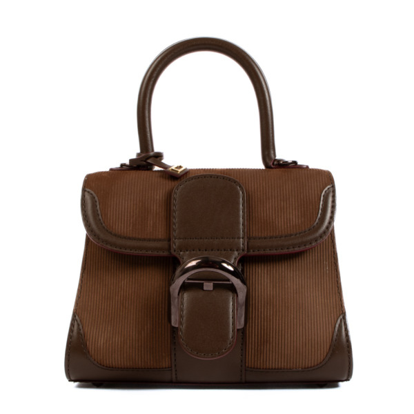 Delvaux Brillant Mini Derby Brown Nubuck Cheyenne Corduroy