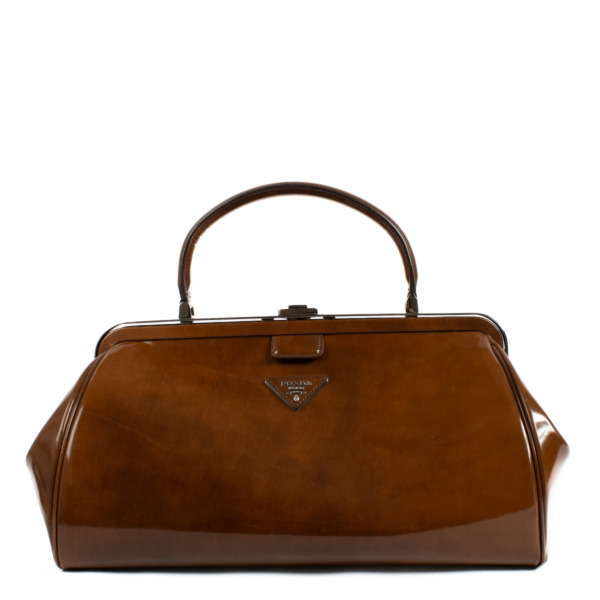 バッグ 90s PRADA L HANDLE LEATHER HAND BAG PRADA Vintage 90's Black Cinghiale Leather Doctor Purse Bag