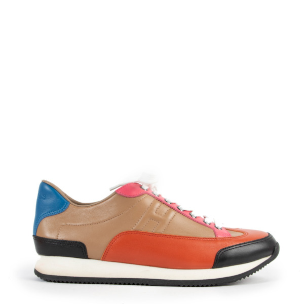 Hermes Multicolor Leather Trial Low Top Sneakers - Size 41