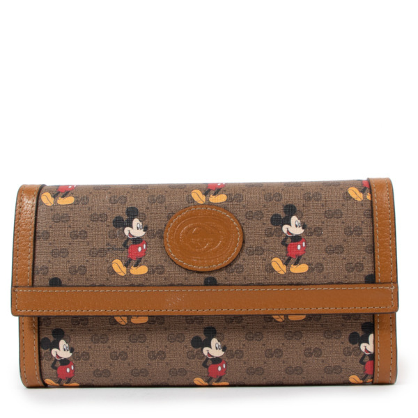 Gucci x Disney Mickey Mouse GG Supreme Leather Long Wallet
