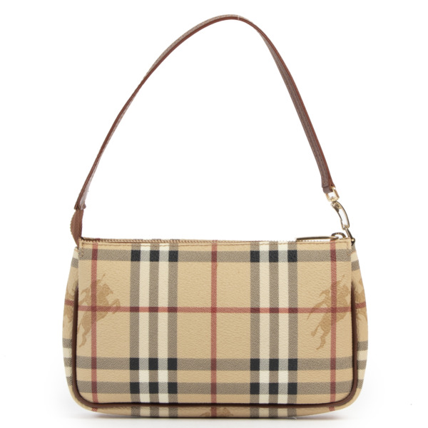 Burberry Check Leather Pochette Labellov Buy and Sell Authentic Luxury