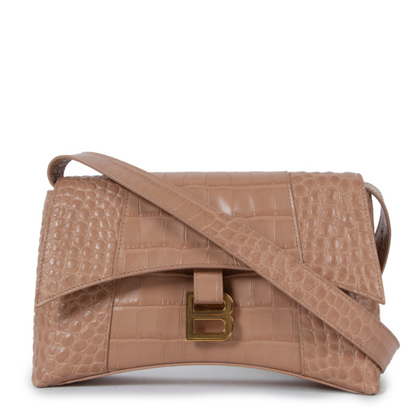 BALENCIAGA バッグ Balenciaga Grey Croc XS Soft Hourglass Bag Balenciaga