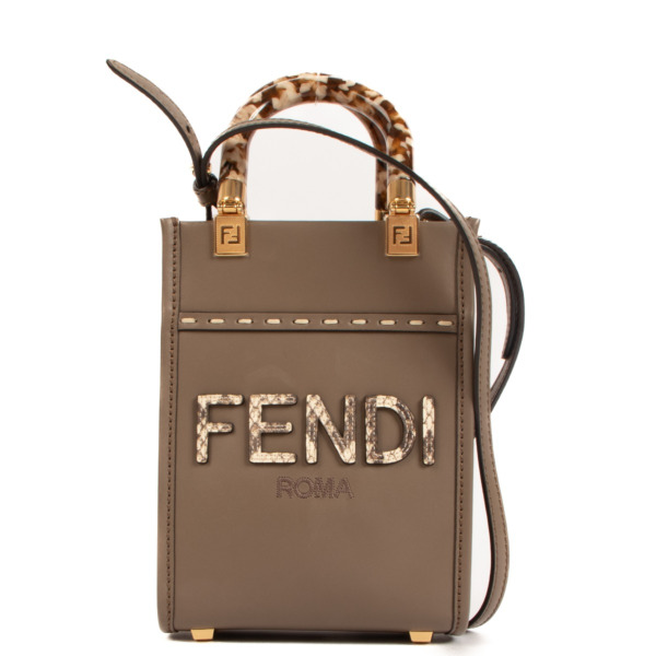 Fendi Mini Sunshine Shopper Taupe ○ Labellov ○ Buy and
